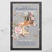 Boho FOX Brautparty Woodland Feathers Floral (Vorderseite)