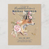 Boho FOX Brautparty Woodland Feathers Floral (Vorderseite)