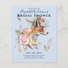 Boho FOX Brautparty Woodland Feathers Floral Flyer