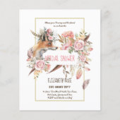 Boho FOX Brautparty Woodland Feathers Floral Flyer (Vorne)
