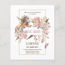 Boho FOX Brautparty Woodland Feathers Floral Flyer