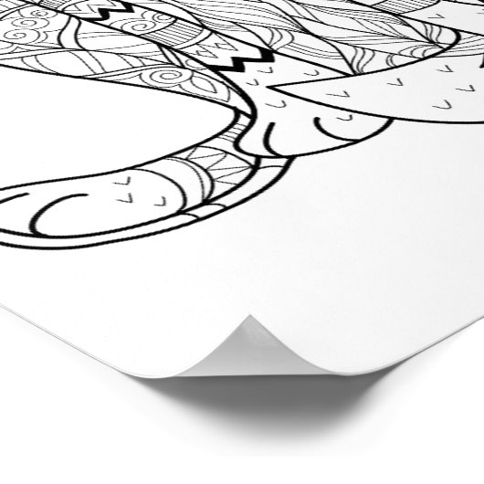 Boho Fox Doodle 2 Poster (Ecke)