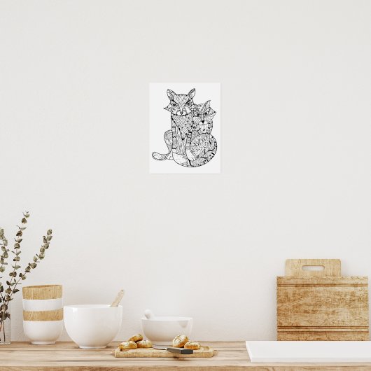 Boho Fox Doodle 2 Poster (Küche)