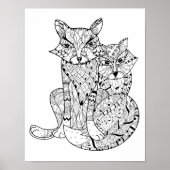 Boho Fox Doodle 2 Poster (Vorne)