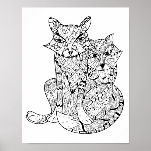 Boho Fox Doodle 2 Poster (Vorne)