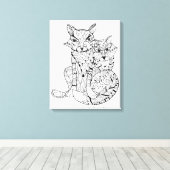 Boho Fox Doodle 6 Leinwanddruck (Insitu (Holzboden))