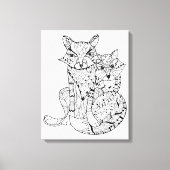 Boho Fox Doodle 6 Leinwanddruck (Vorderseite)