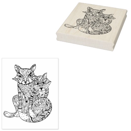 Boho Fox Doodle Gummistempel (Stempel)