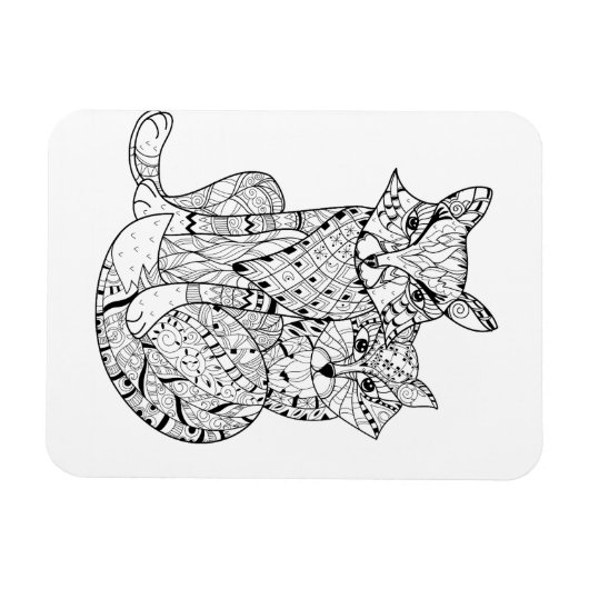 Boho Fox Doodle Magnet (Horizontal)