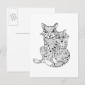 Boho Fox Doodle Postkarte (Vorne/Hinten)