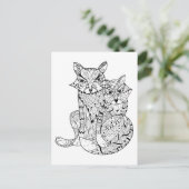 Boho Fox Doodle Postkarte (Stehend Vorderseite)