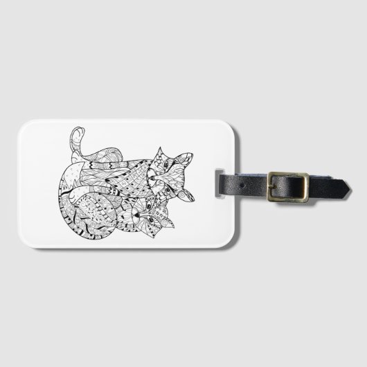 Boho Fox-Gekritzel Gepäckanhänger (Vorderseite (Horizontal))