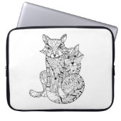 Boho Fox-Gekritzel Laptopschutzhülle (Vorderseite)