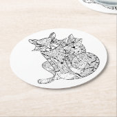Boho Fox-Gekritzel Runder Pappuntersetzer (Angewinkelt)