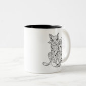 Boho Fox-Gekritzel Zweifarbige Tasse (VorderseiteRechts)