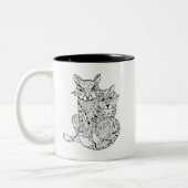 Boho Fox-Gekritzel Zweifarbige Tasse (Links)