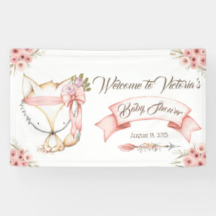 Boho Fox Girl Baby Showbanner Banner