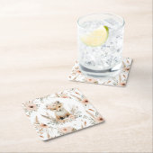 Boho Fox Girl Woodland Party Rechteckiger Pappuntersetzer (Vor Ort)