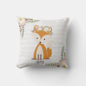 Boho Fox Gray Wood Kissen (Vorderseite)