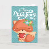 Boho Fox Happy Valentine's Day Karte (Vorderseite)