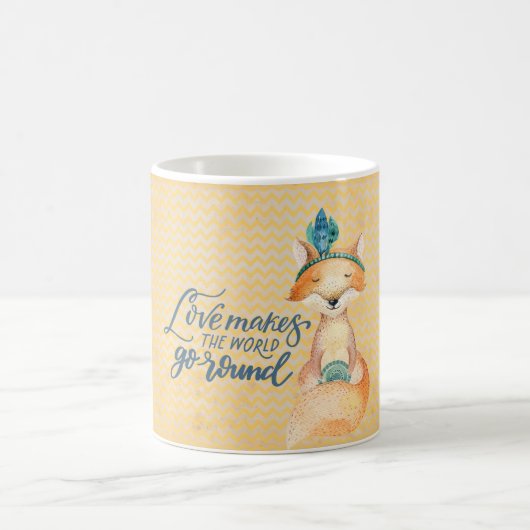 Boho Fox Liebe Zitat Kaffeetasse (Mittel)