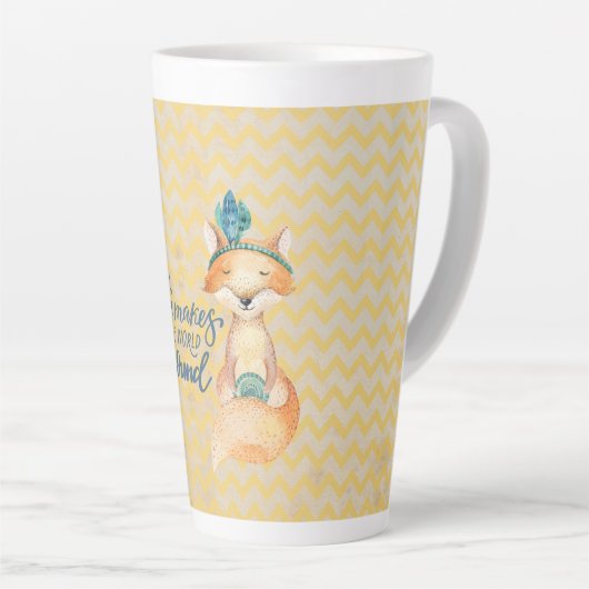 Boho Fox Liebe Zitat Milchtasse (Rechte Ecke)
