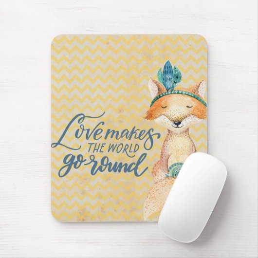 Boho Fox Liebe Zitat Mousepad (Mit Mouse)