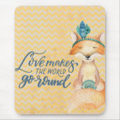 Boho Fox Liebe Zitat Mousepad (Vorne)