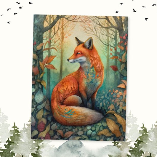 Boho Fox Postkarte