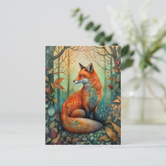 Boho Fox Postkarte (Stehend Vorderseite)