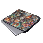 Boho Fox Raccoon Floral Design Laptopschutzhülle (Vorne Knopf)