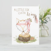 *~* Boho Fox Wald Feathers Arrow Einladung (Stehend Vorderseite)