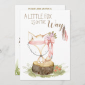 *~* Boho Fox Wald Feathers Arrow Einladung (Vorne/Hinten)