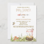 *~* Boho Fox Wald Feathers Arrow Einladung (Rückseite)