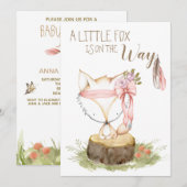 *~* Boho Fox Wald Feathers Arrow Einladung (Vorne/Hinten)