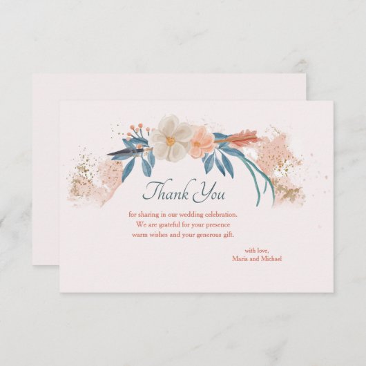 Boho Frame Dankeschön Card Dankeskarte (Vorne/Hinten)