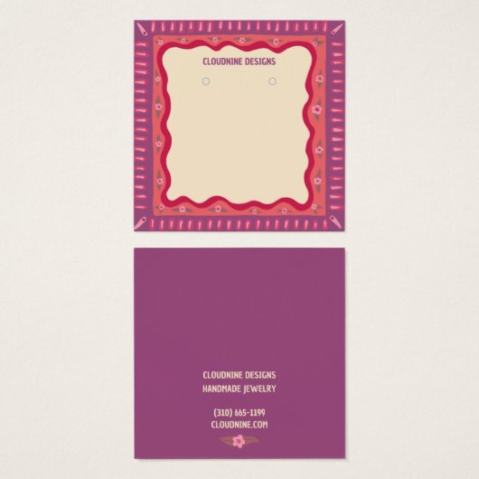 Boho Frame Earring Necklace Juwelier Display Card (Vorne & Hinten)