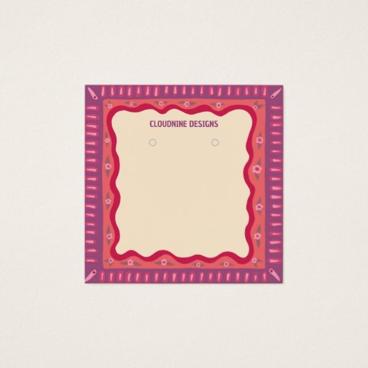 Boho Frame Earring Necklace Juwelier Display Card (Vorderseite)