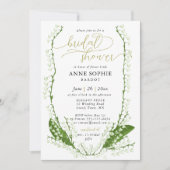 Boho Frame Elegante Lily Valley Gold Brautparty Einladung (Vorderseite)