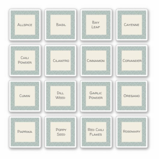 Boho Frame Gewürzmarken für Vinyl-Aufkleber mit So Aufkleber (Vorderseite)