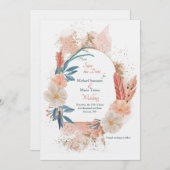 Boho Frame Save the Date-Karte Einladung (Vorne/Hinten)