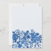 Boho Französisch blauen Handgemälde Brautparty Einladung (Rückseite)