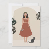 Boho Frau in Terracotta Dress Summer Fashion (Vorderseite)