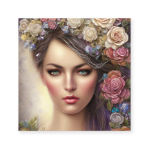 Boho Frau Portrait mit Glittery Full Background