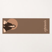 Boho Frauen üben Bewegungen Namaste Yogi Brown Yogamatte (Vorderseite (Horizontal))