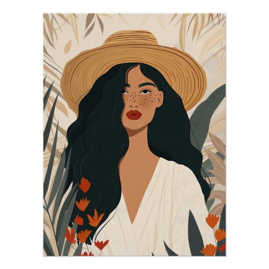 Boho-Frauen-Wandkunst Poster (Vorderseite)
