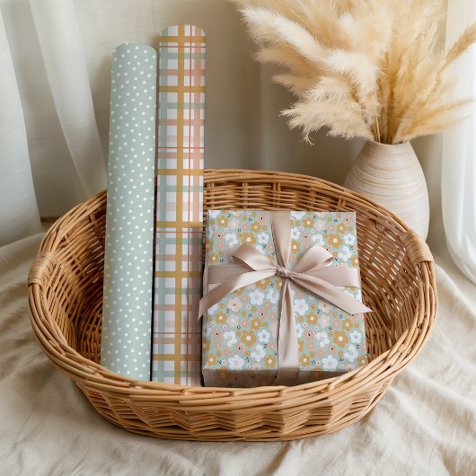 Boho Free Spirit Floral Pastel Fun Geschenkpapier Set