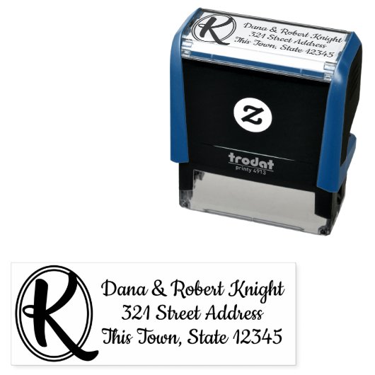 Boho Freehand Monogram Permastempel (Beispiel)