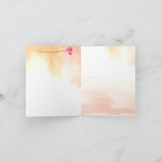 Boho Freesia Pink Pop Calligraphy Danke (Innenseite)