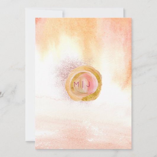 Boho Freesia Pink Pop Wedding Einladung (Rückseite)